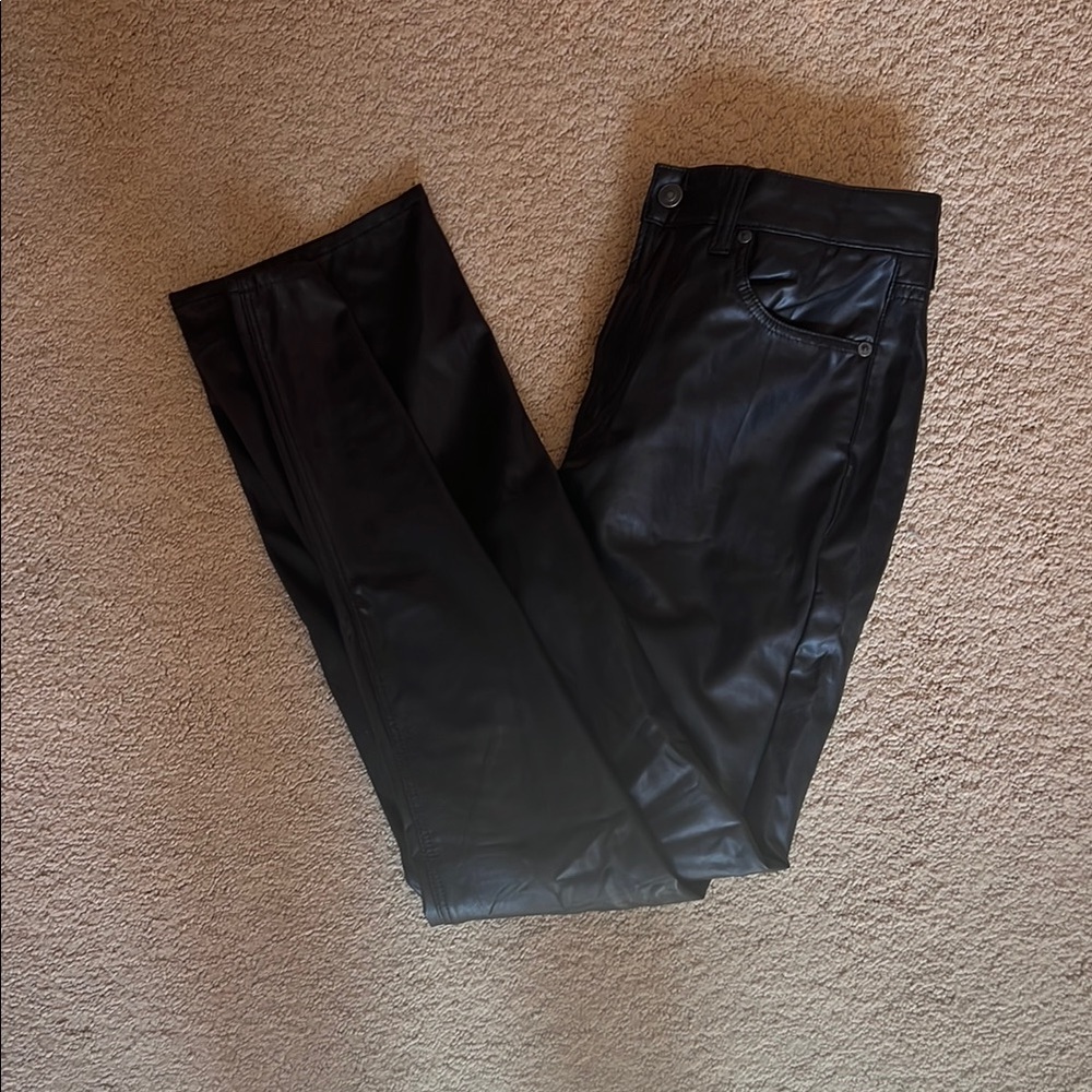 Black Faux Leather Pants